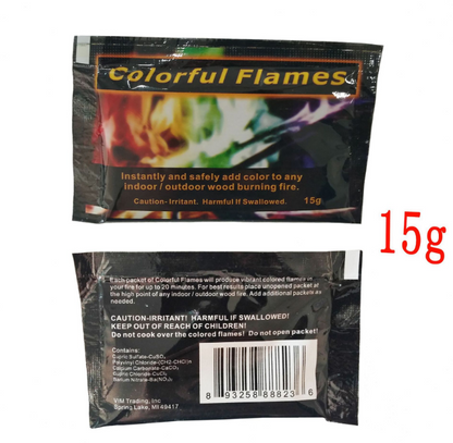 Polvo para Llamas de Colores, Paquete de 25g para Fiestas y Eventos